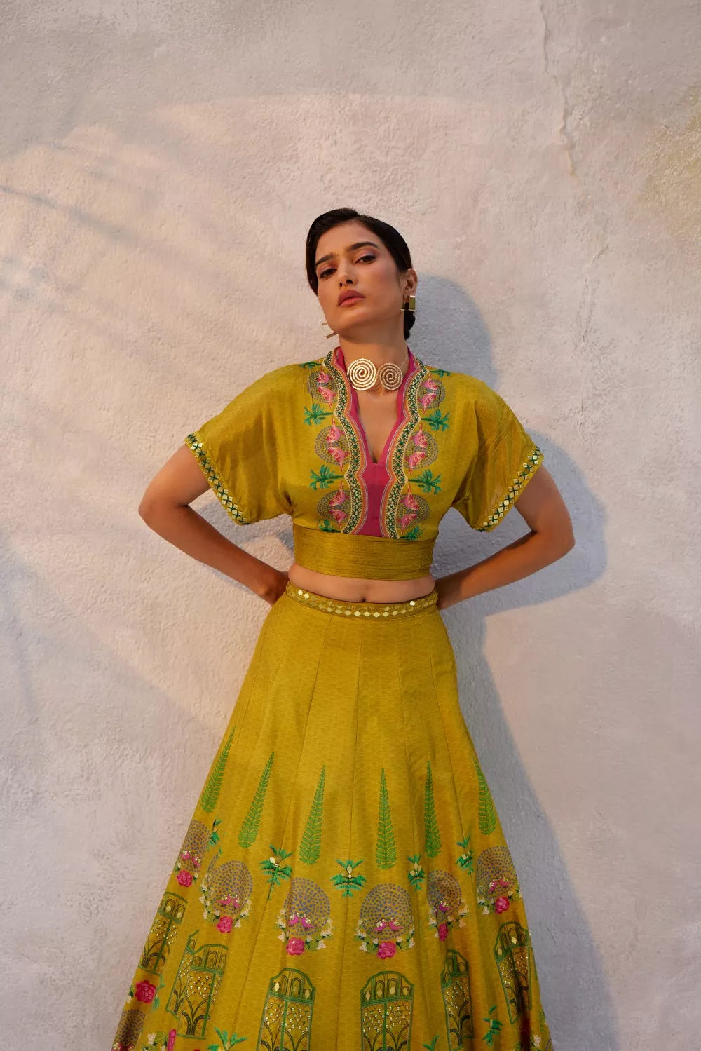 Ochre yellow lehenga Set