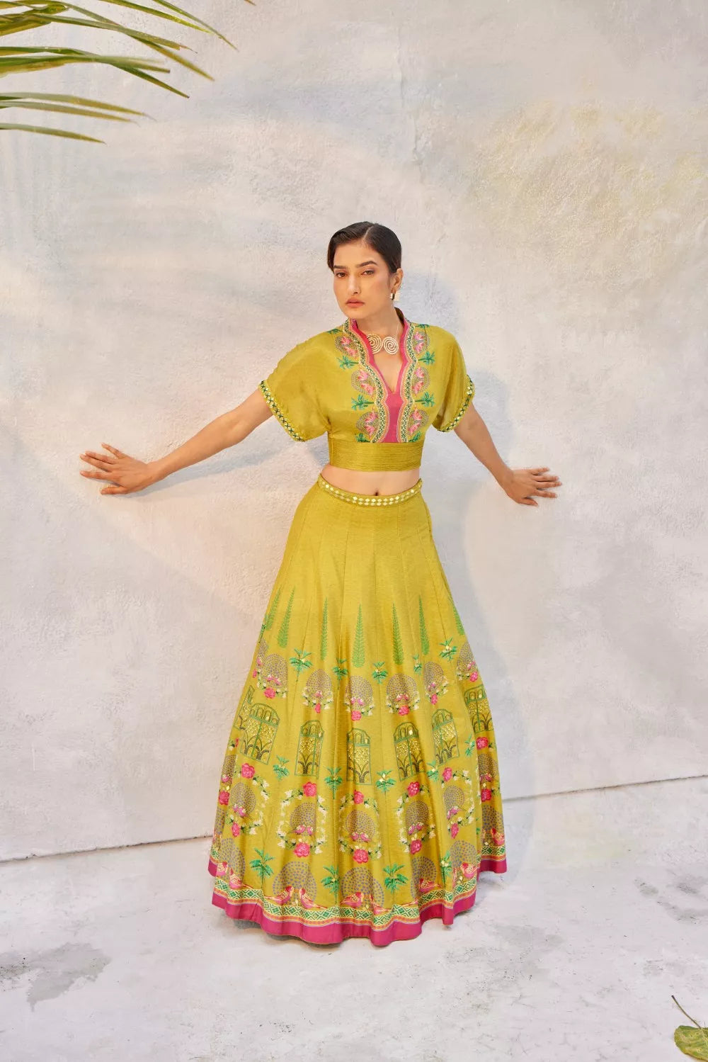 Ochre yellow lehenga Set