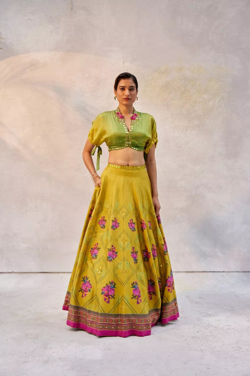 Ochre yellow lehenga Set