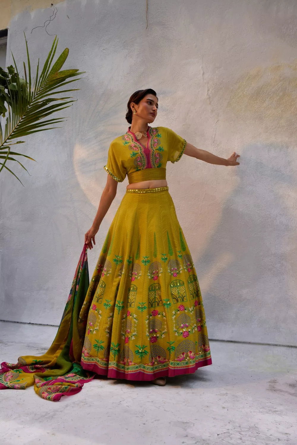 Ochre yellow lehenga Set