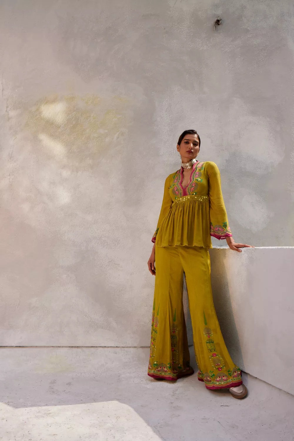 Ochre yellow Pant Set