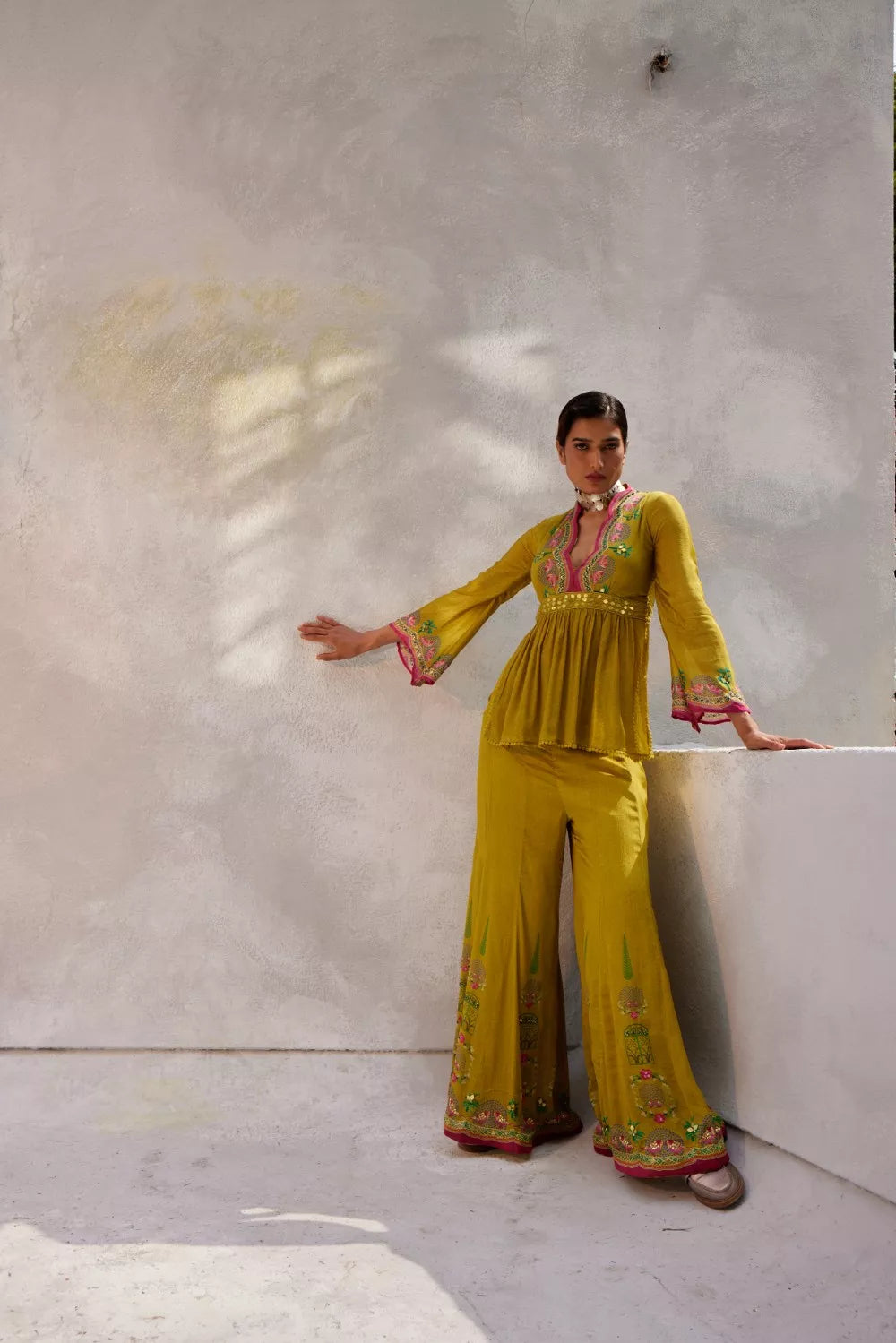 Ochre yellow Pant Set