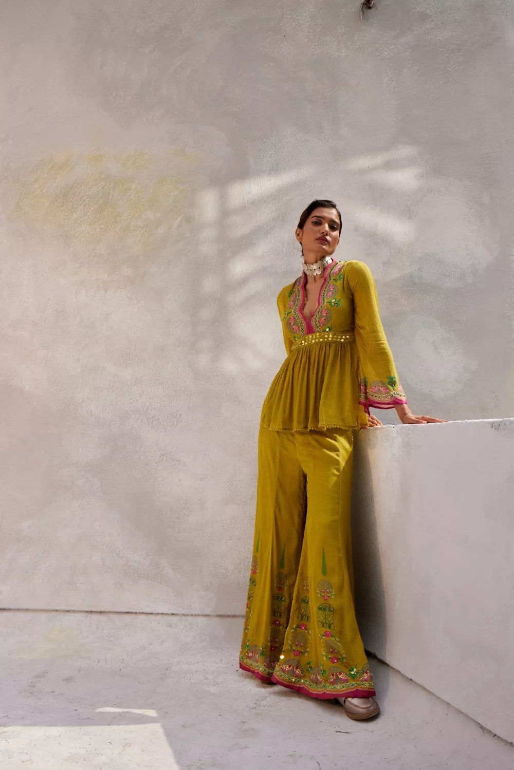 Ochre yellow Pant Set
