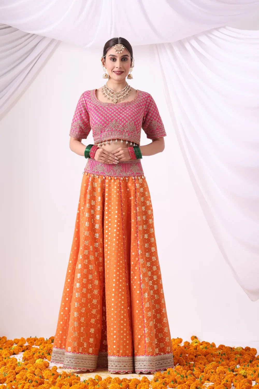 Orange Lehenga Set