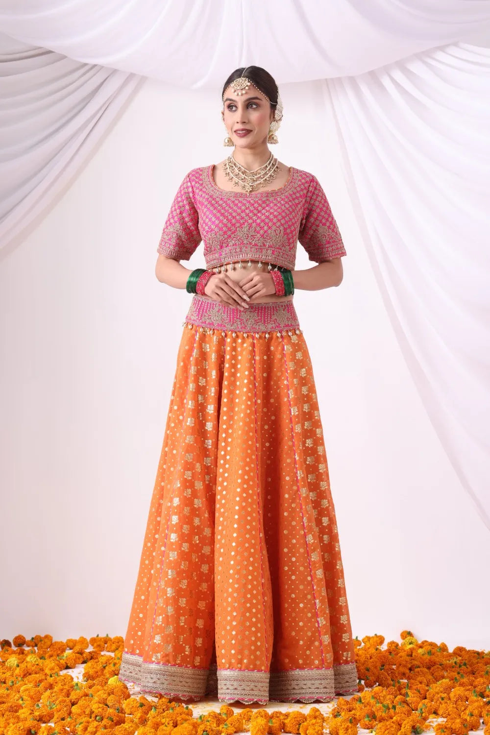 Orange Lehenga Set