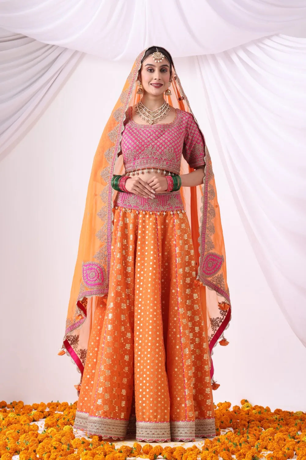 Orange Lehenga Set