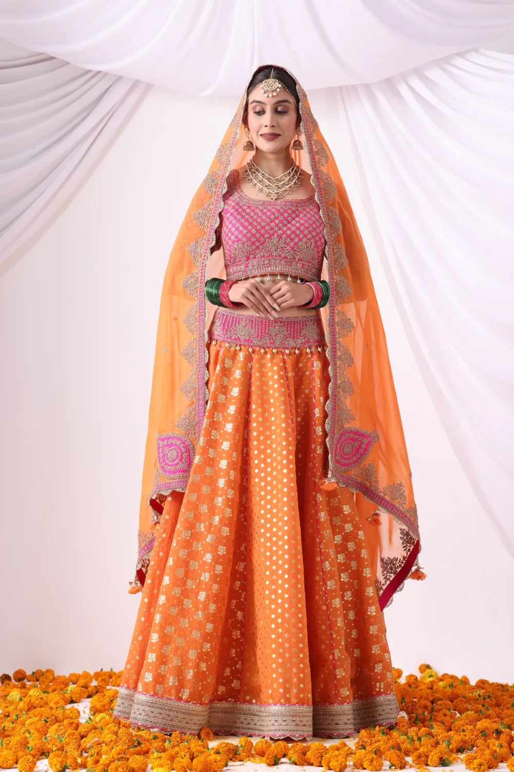 Orange Lehenga Set