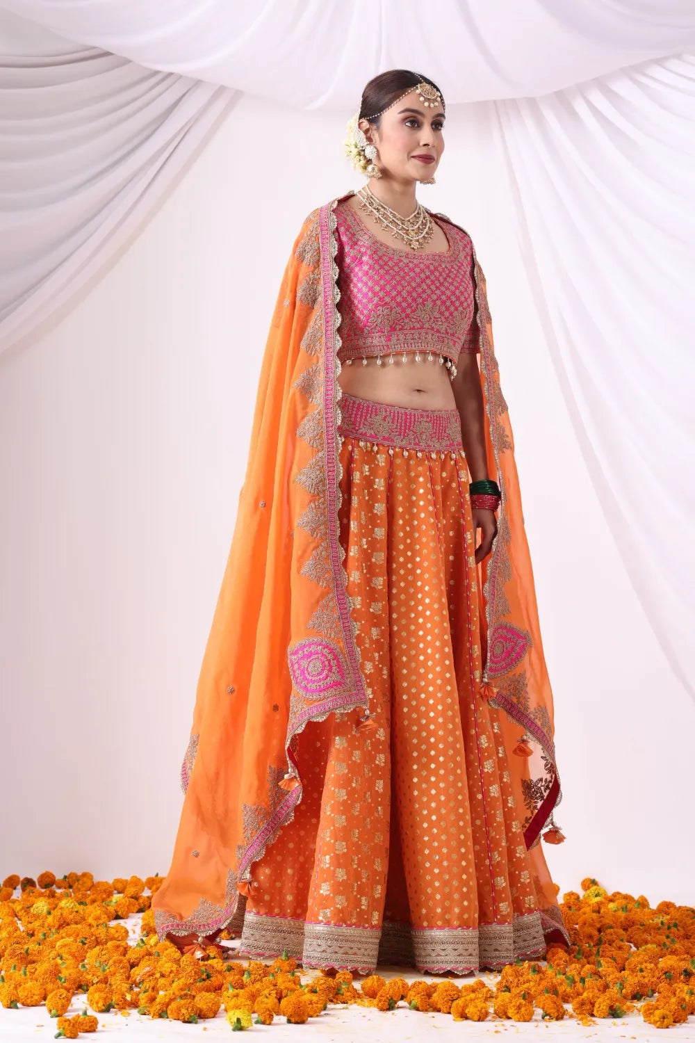 Orange Lehenga Set