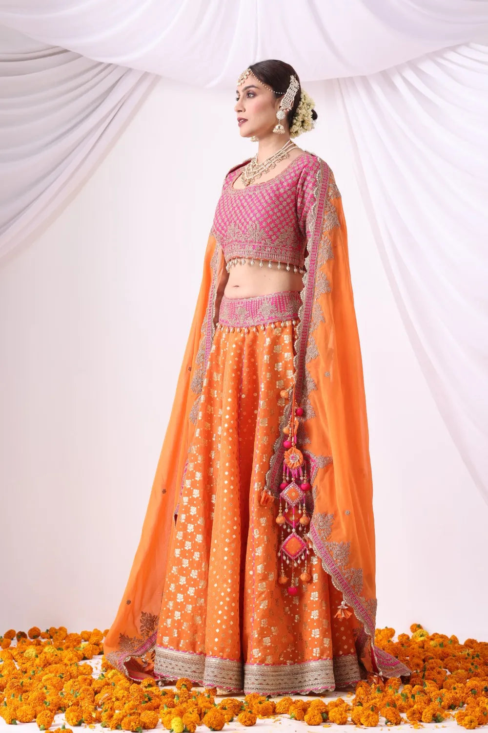 Orange Lehenga Set