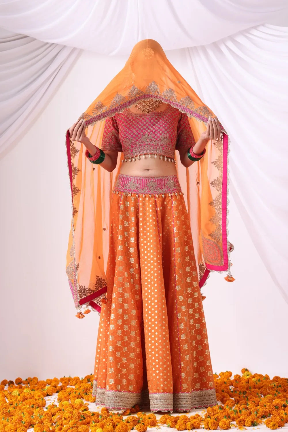 Orange Lehenga Set