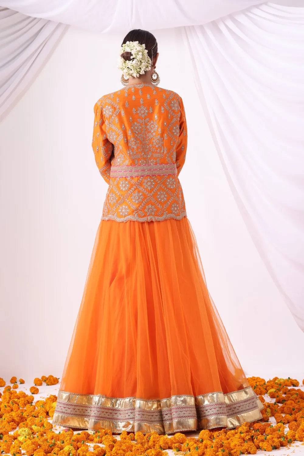 Orange Skirt Set