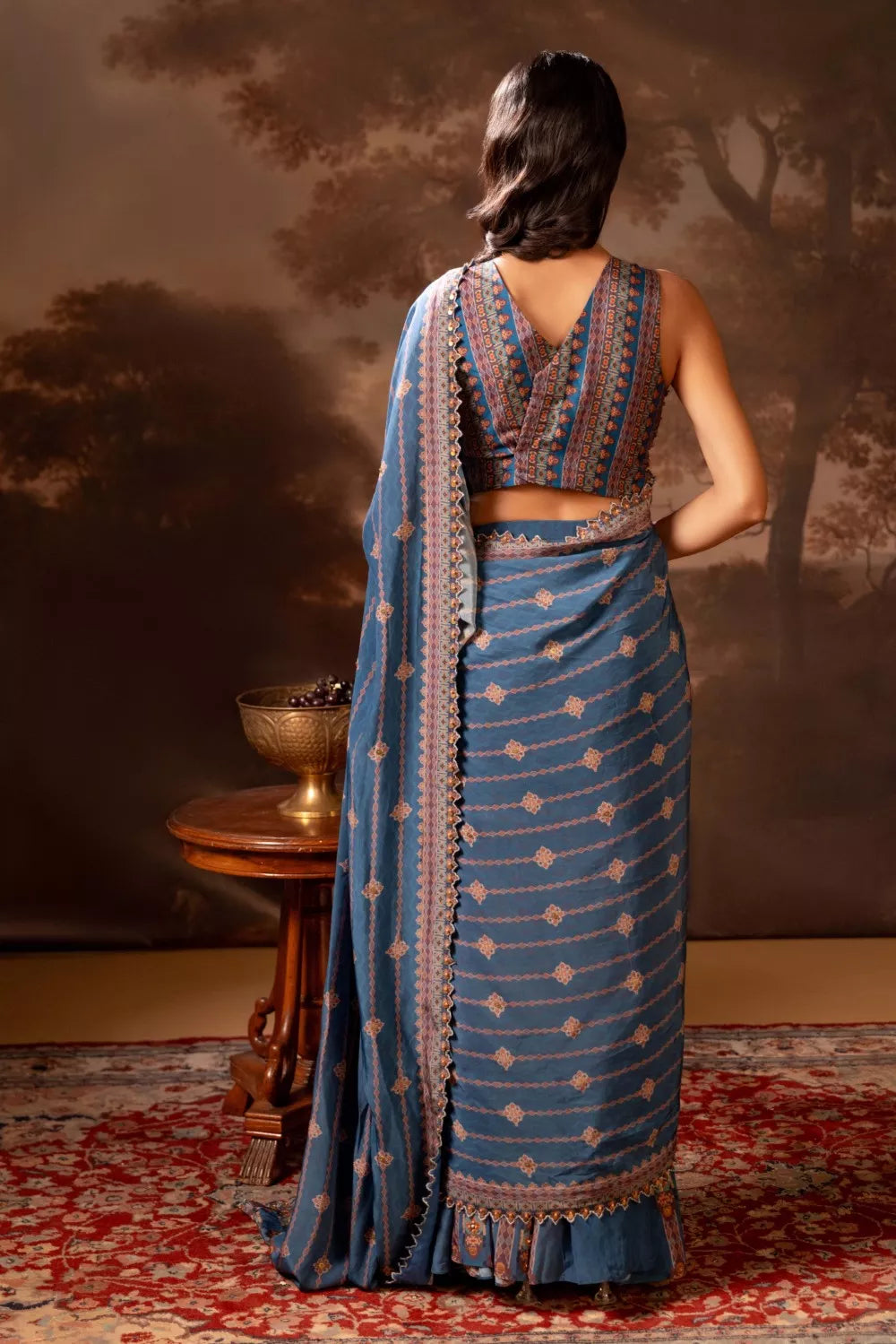 Orani Embroidered Pre-draped saree