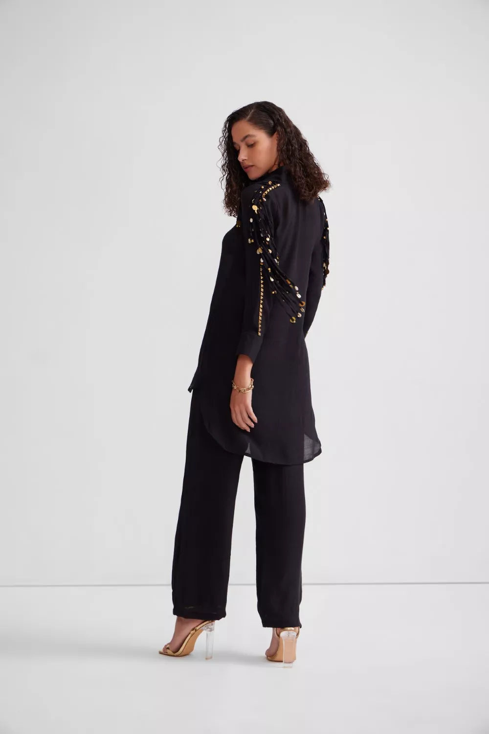 Overlap coollar tunic set