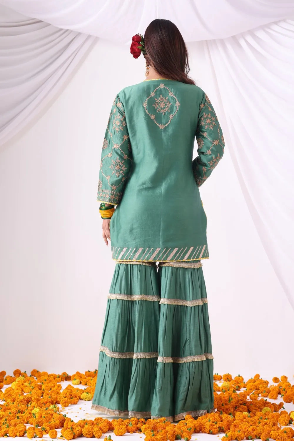 Pastel Green Gharara Set
