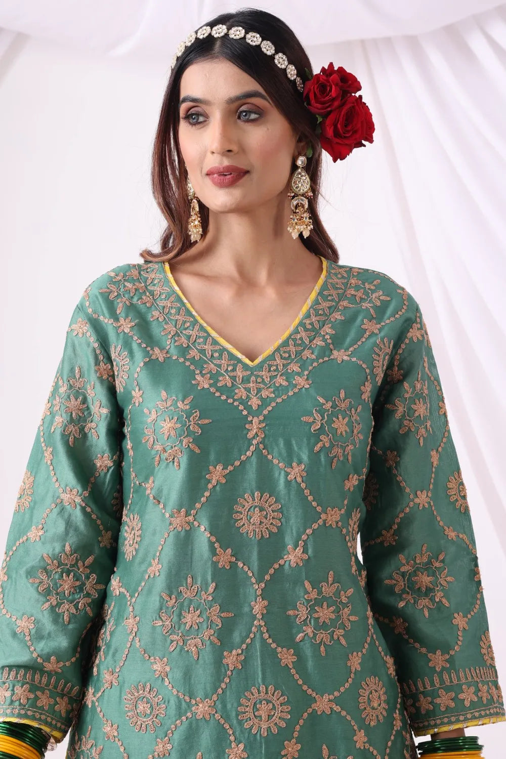 Pastel Green Gharara Set