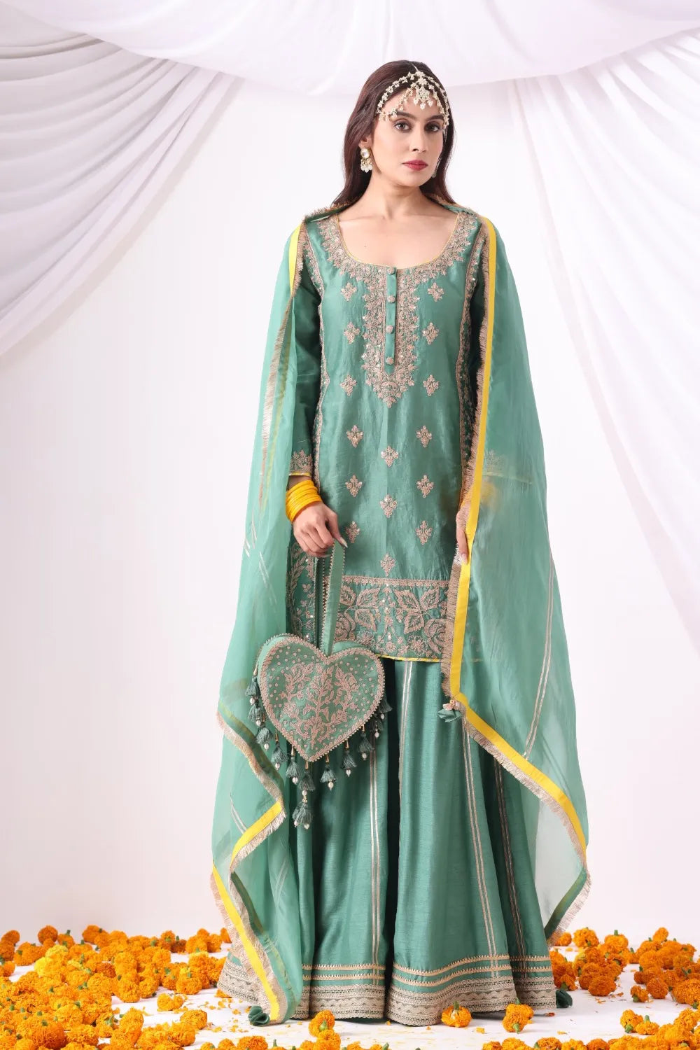 Pastel Green Sharara Set