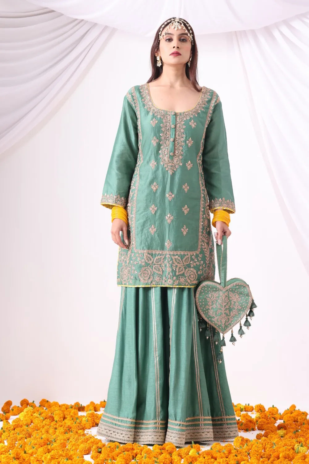 Pastel Green Sharara Set