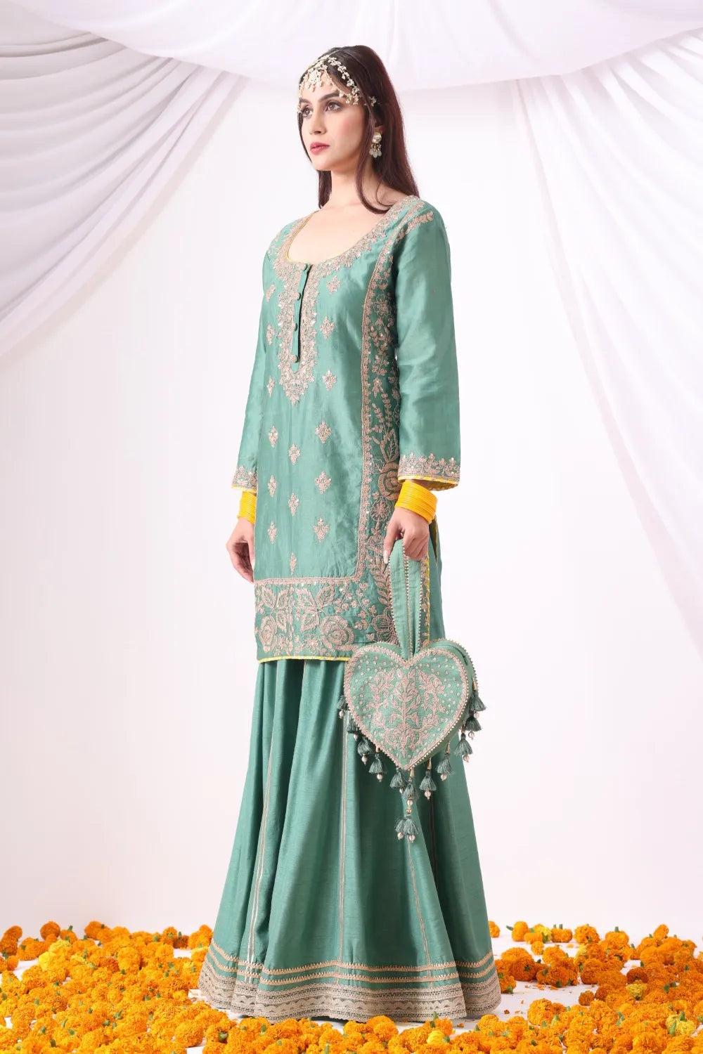 Pastel Green Sharara Set