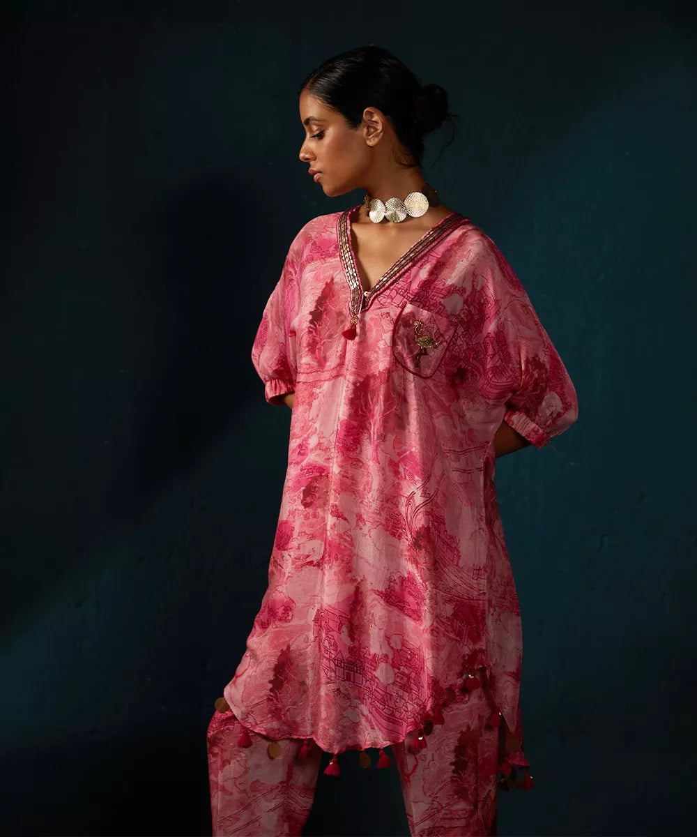 Pink Chiffon Cord Set