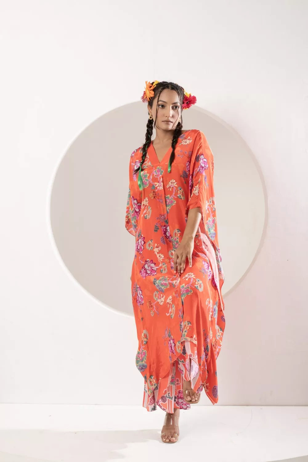 Saavni orange kaftan set