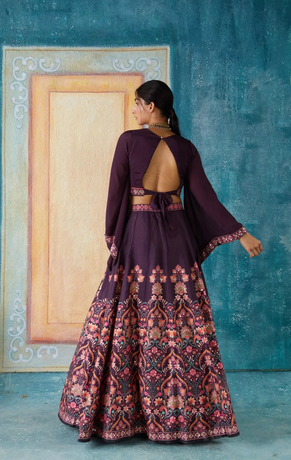 Wine lehenga Set