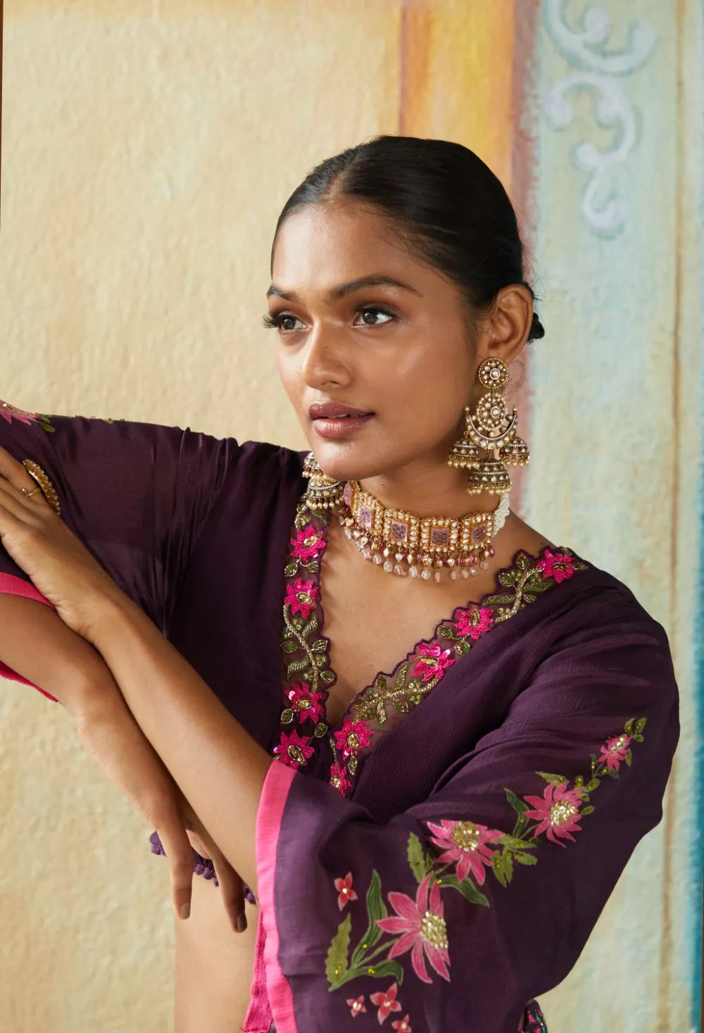 Wine lehenga Set