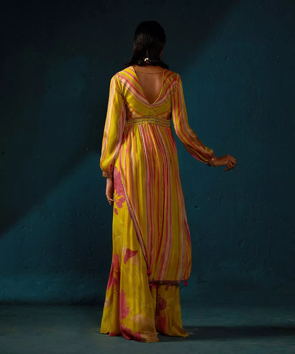 Yellow Stripe Pant Set