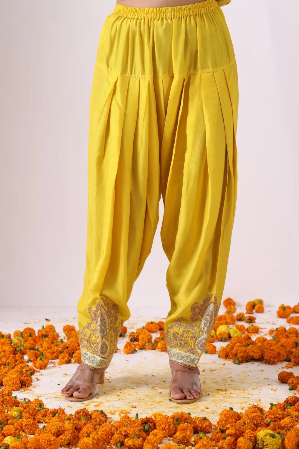 Yellow Kalidar Choga with Salwar Set
