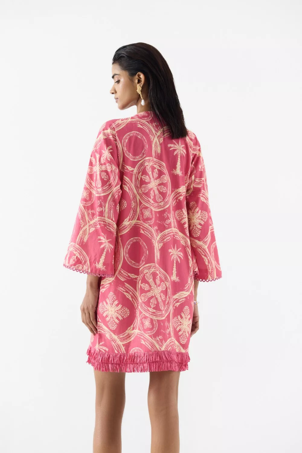 Areca Palm Bell Sleeves Dress
