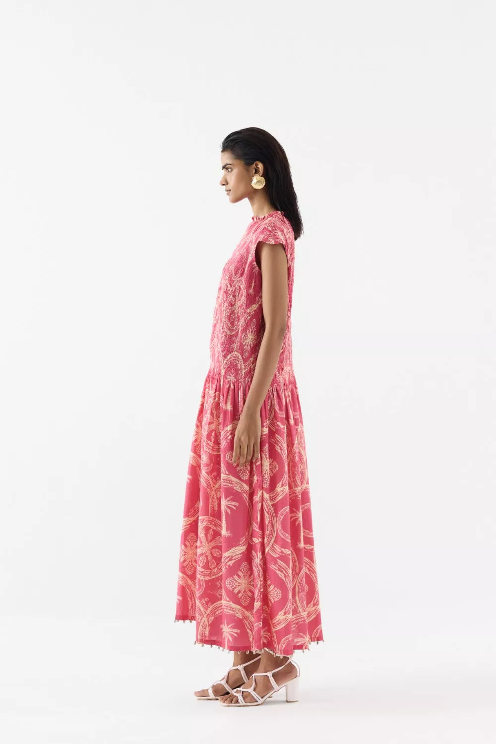 Areca Palm Ruching Dress