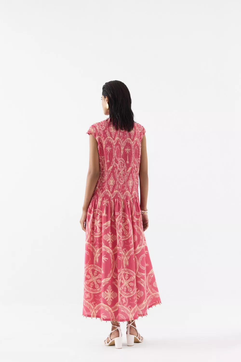 Areca Palm Ruching Dress