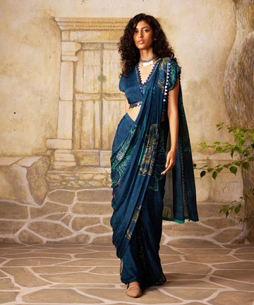 Blue saree