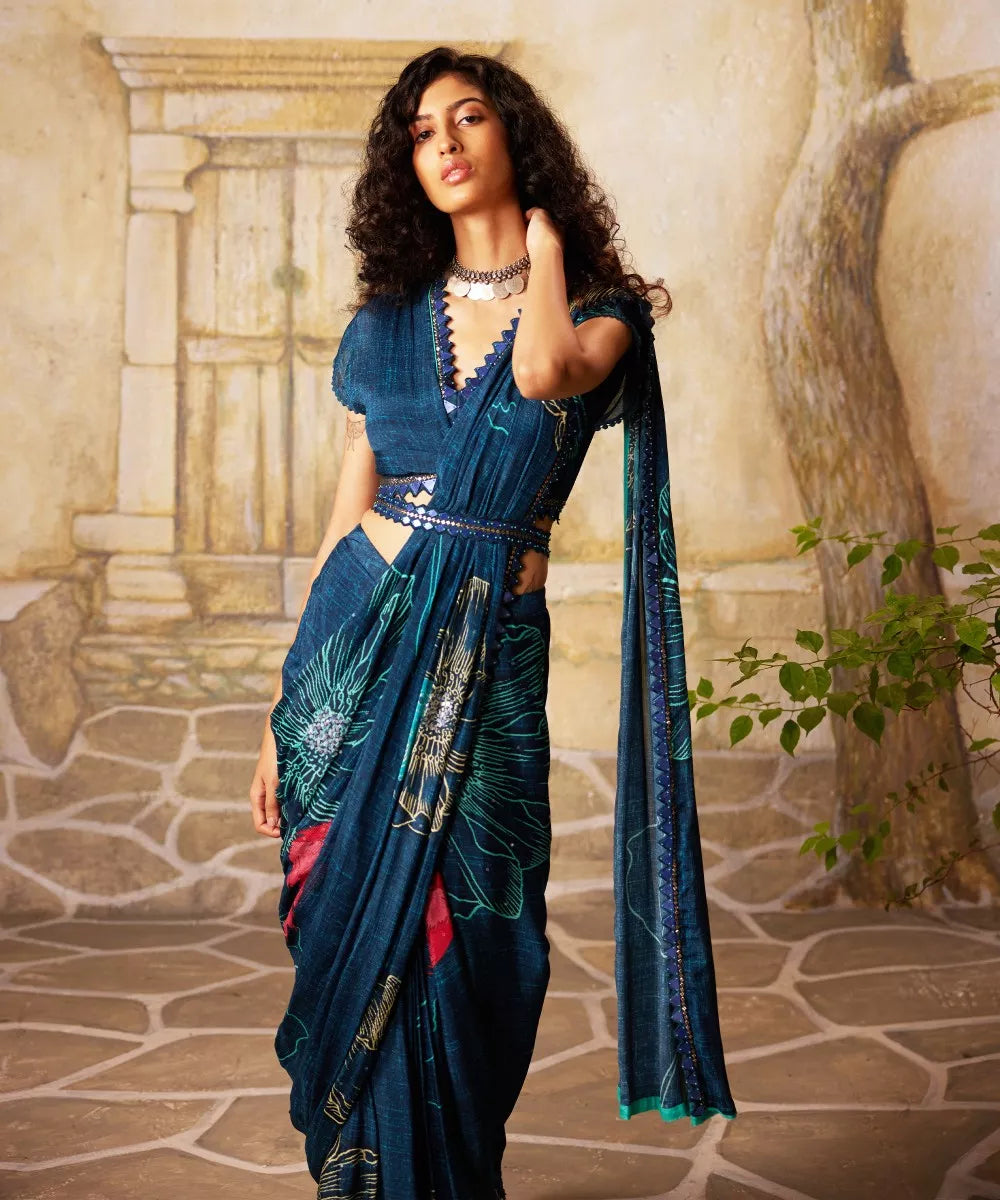 Blue saree