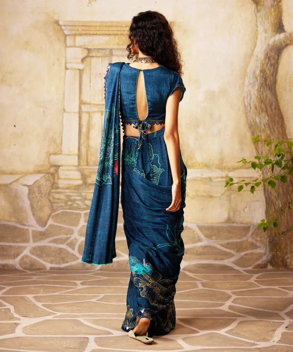 Blue saree