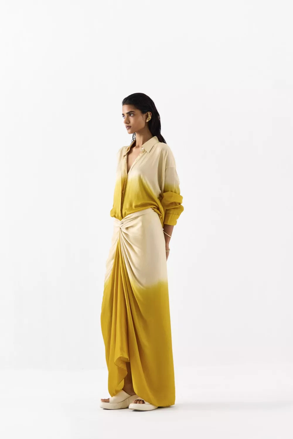 Dawn Draped Shirt Dress