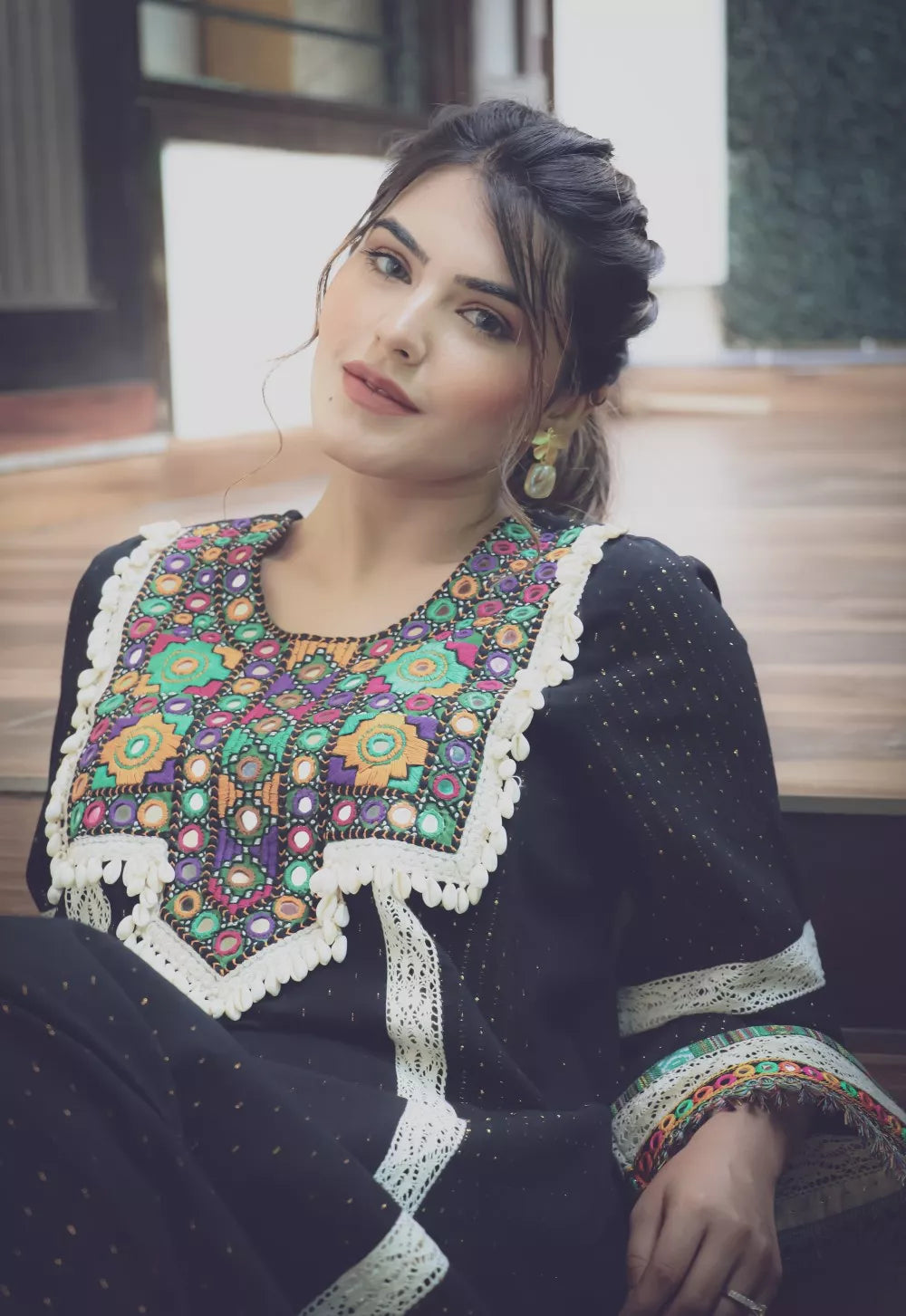 jashna black suit set