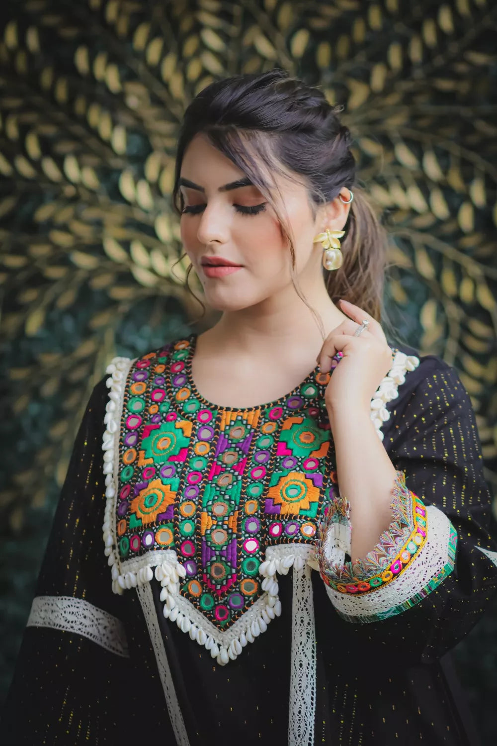 jashna black suit set