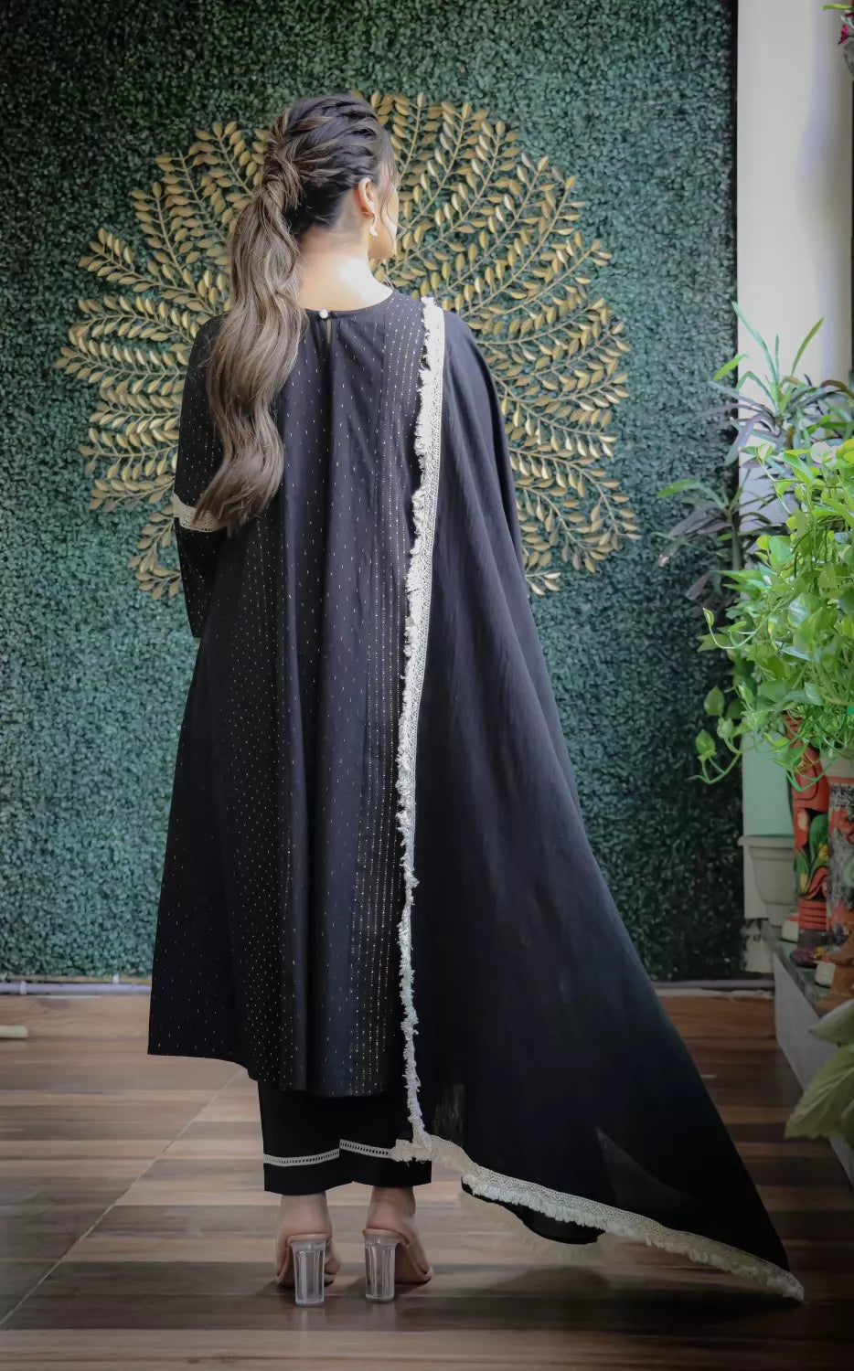 jashna black suit set