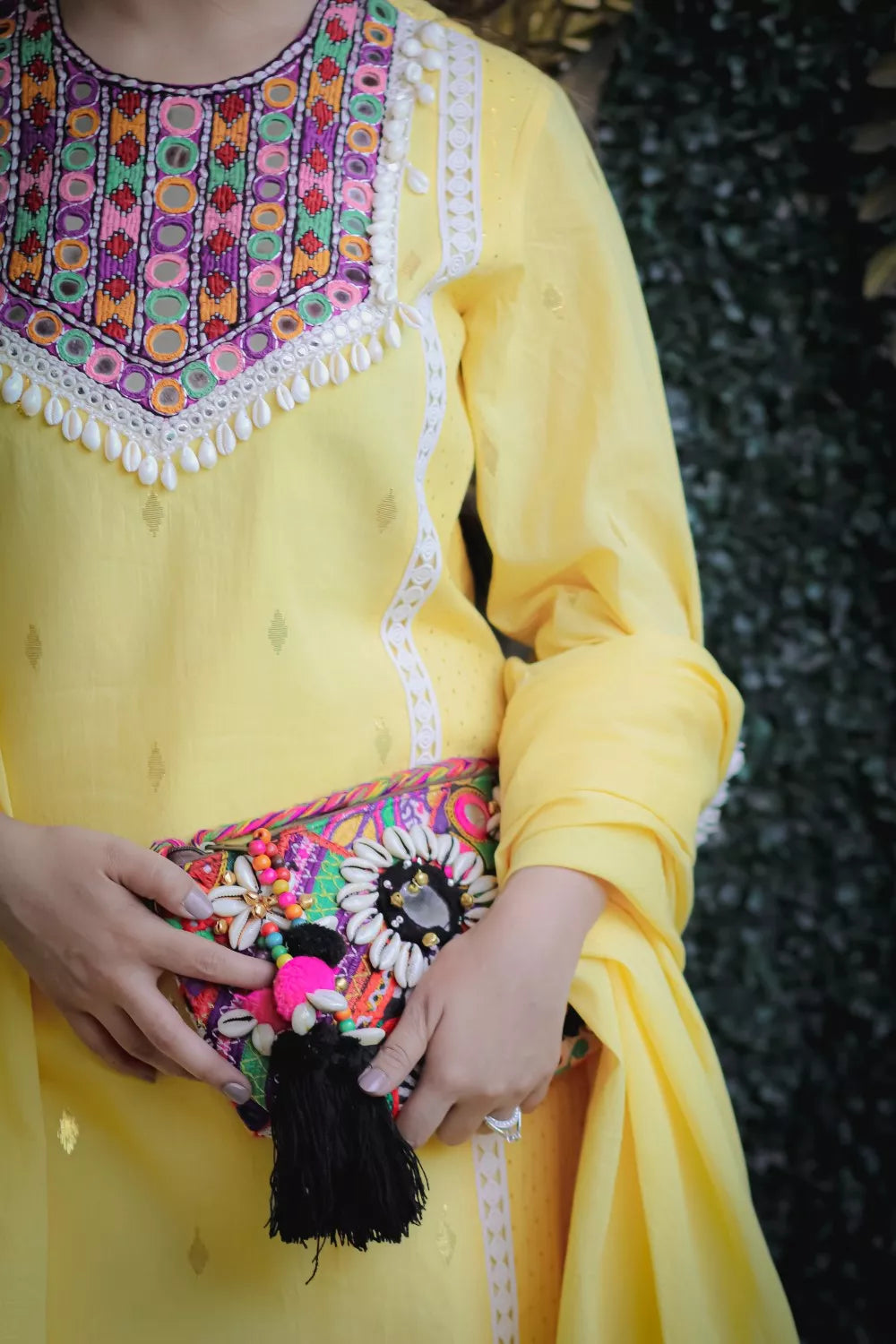 sajda yellow suit set