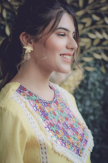 sajda yellow suit set