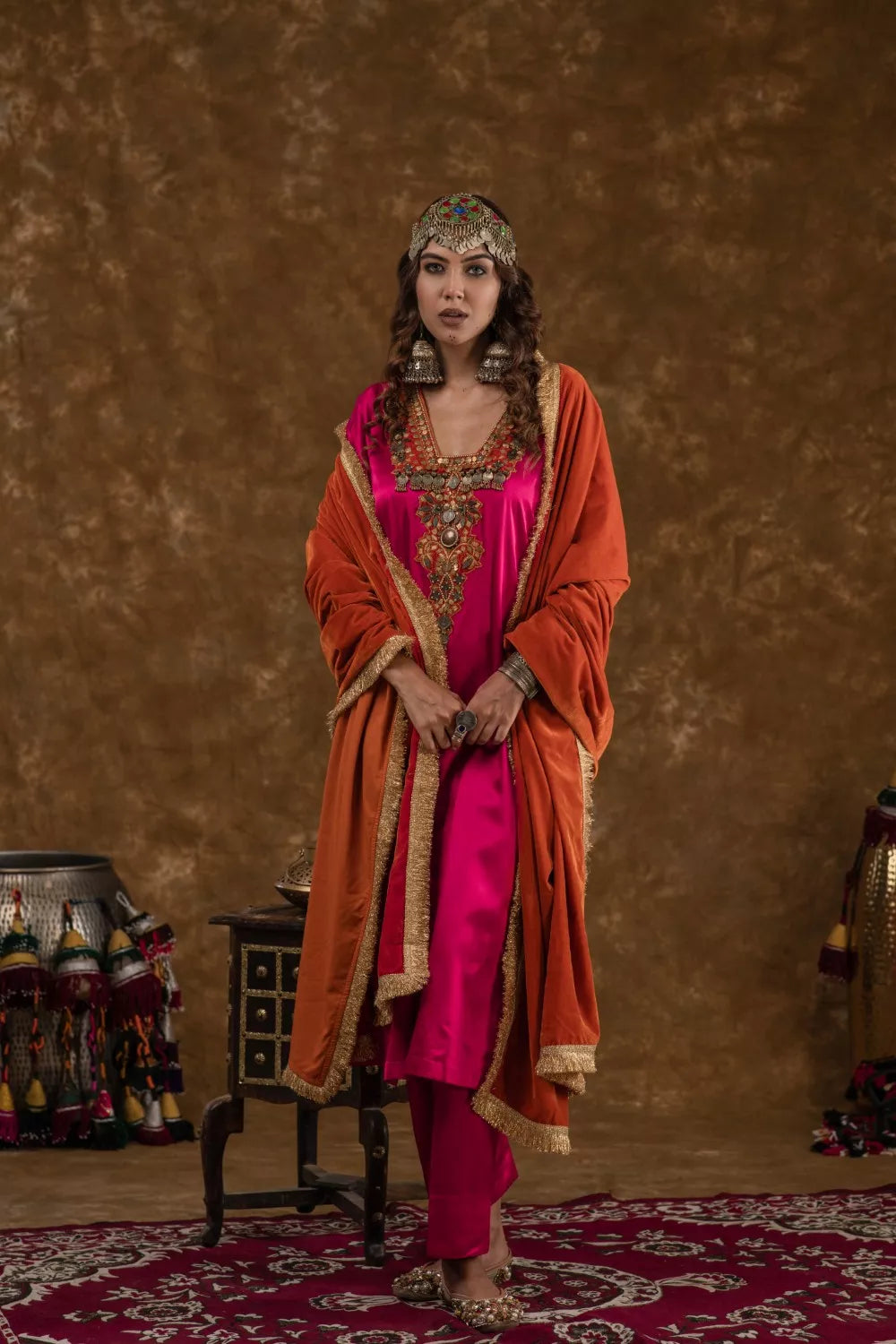 Layla Hot Pink and Rusty Orange 3pc set