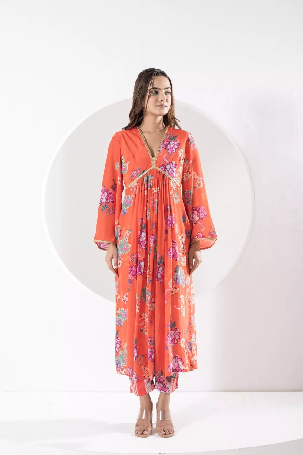 Madhubala orange Suit set