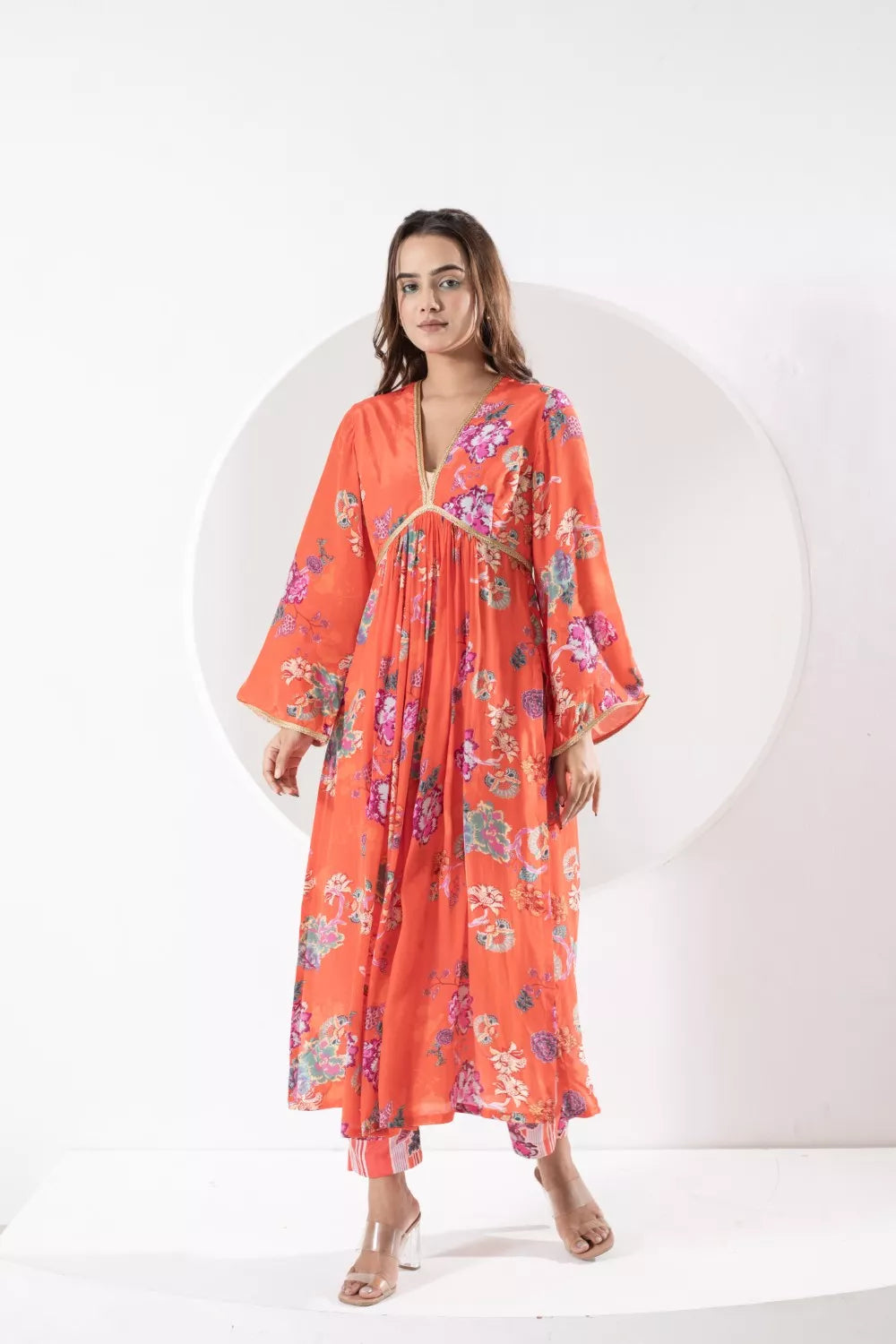Madhubala orange Suit set
