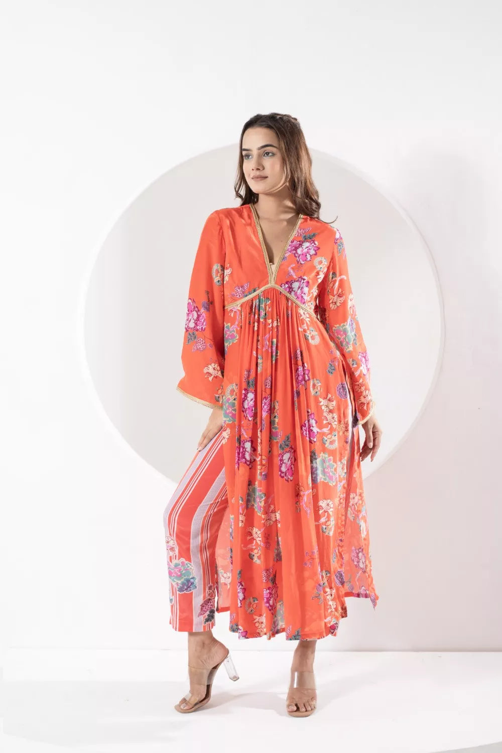 Madhubala orange Suit set