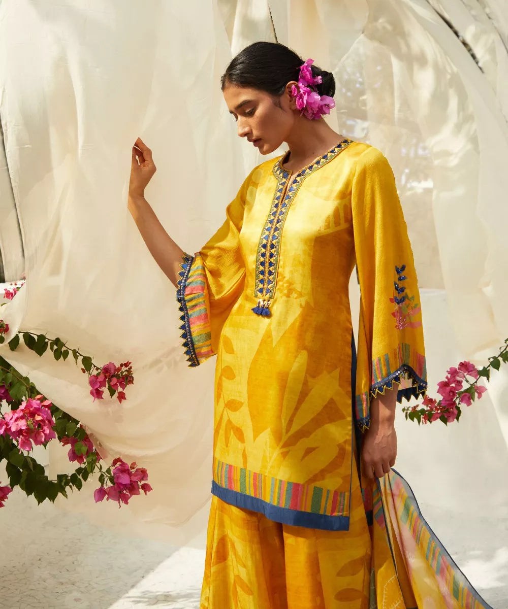 Mustard Sharara set