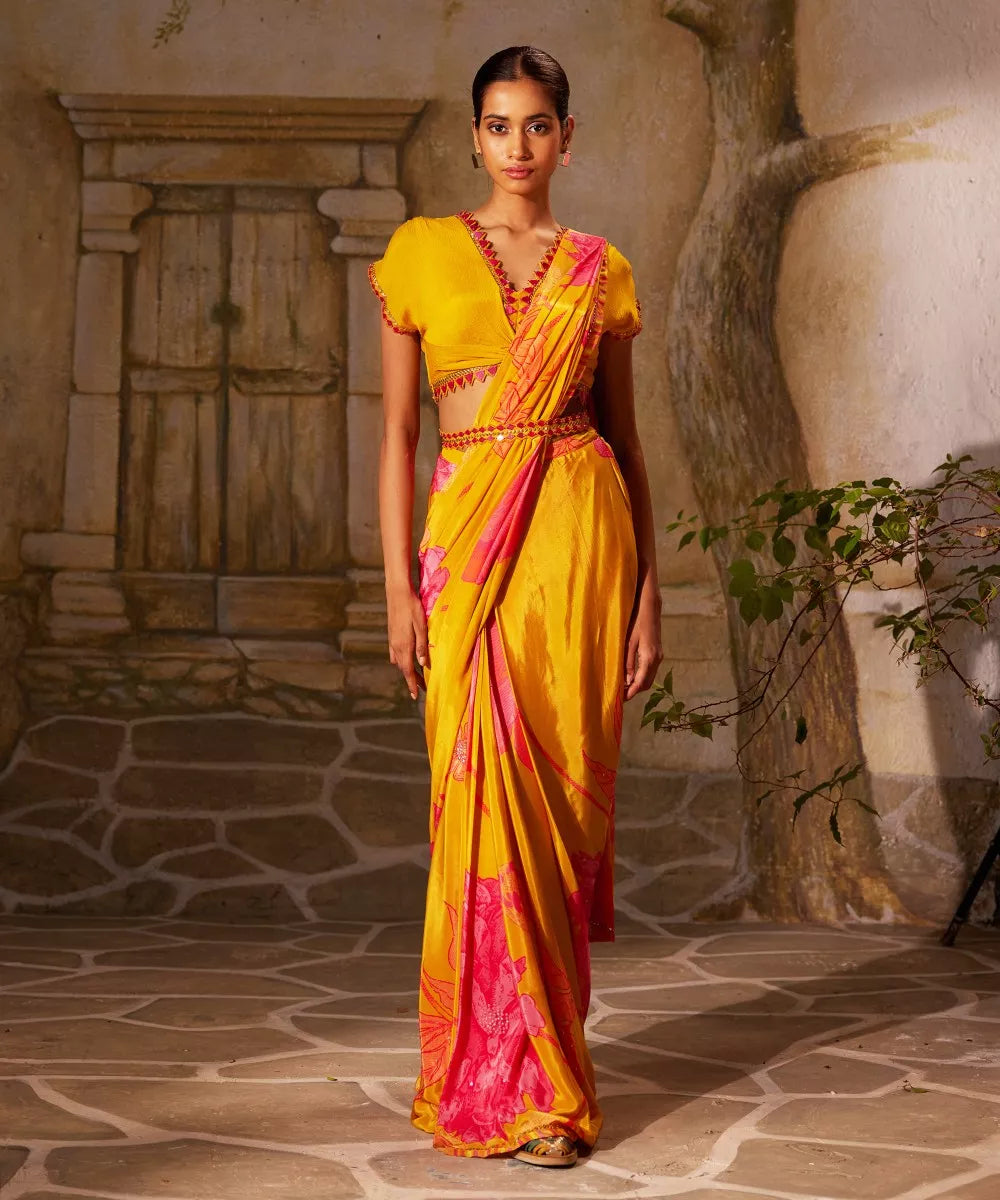 Mustard Saree