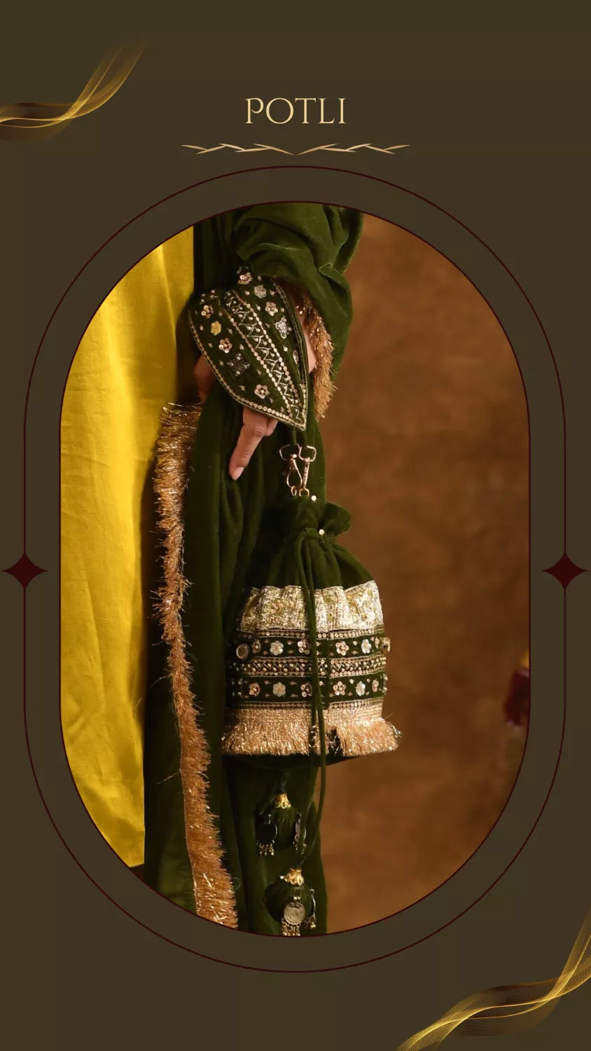 Olive Green Potli