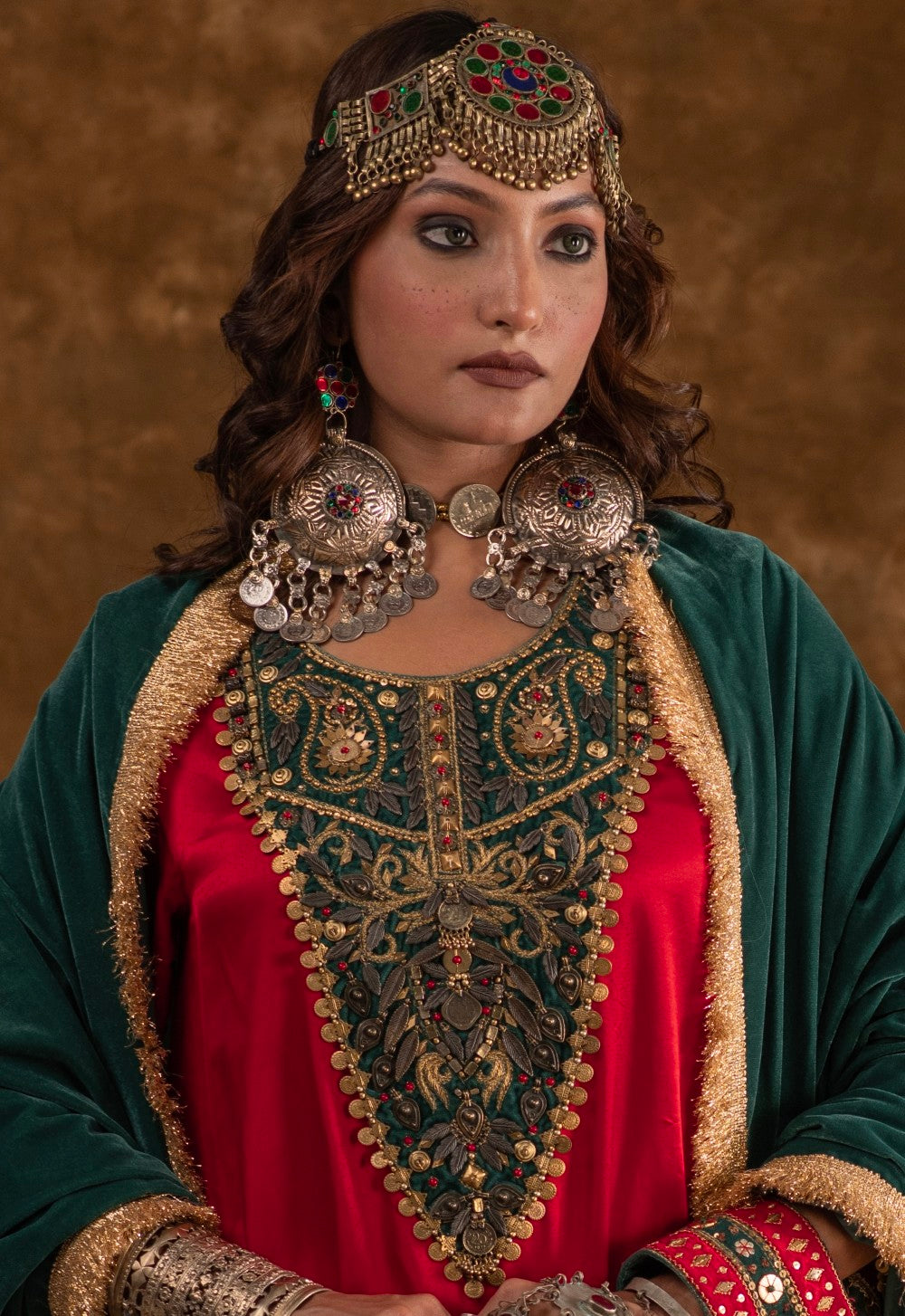 Roohi Red and Teal Green 3 pc set