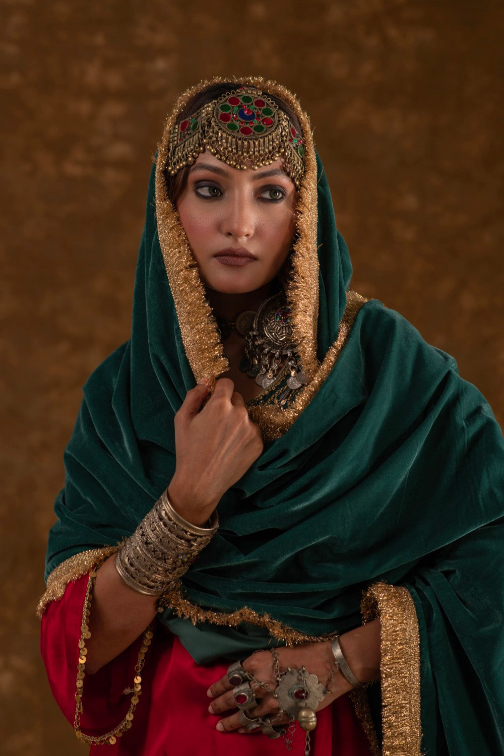 Roohi Red and Teal Green 3 pc set