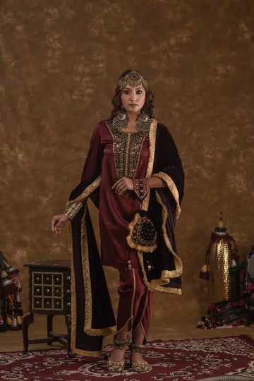 Rubina Maroon and Wine 3pc set